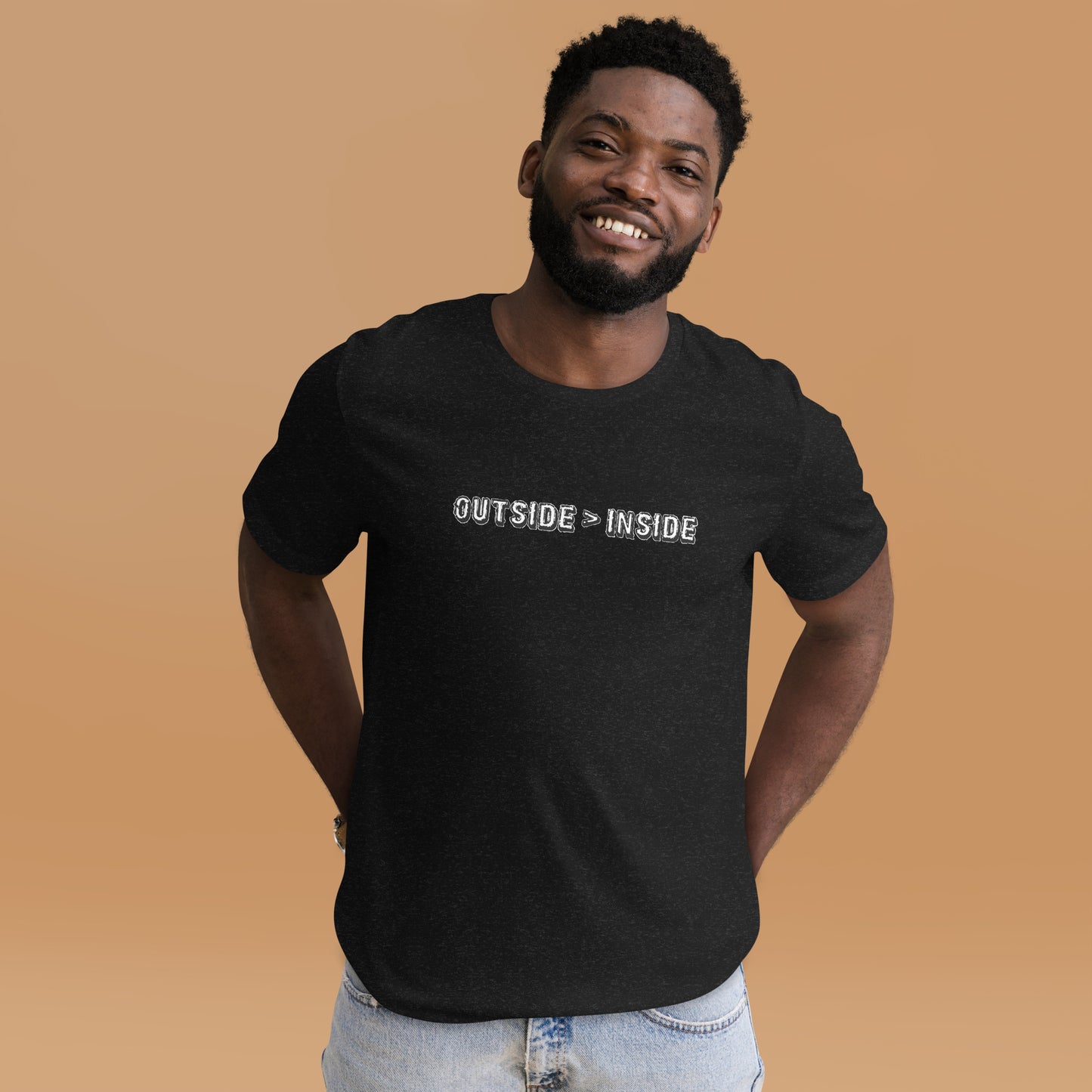 "Outside > Inside" unisex t-shirt