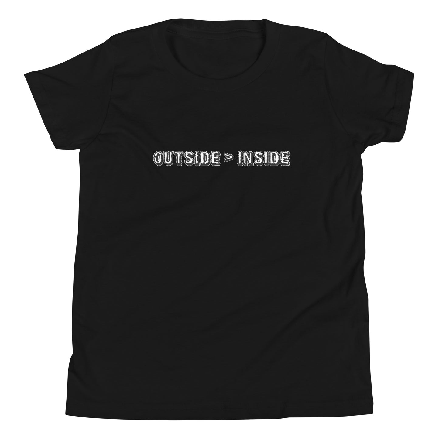 "Outside > Inside" youth short sleeve t-shirt